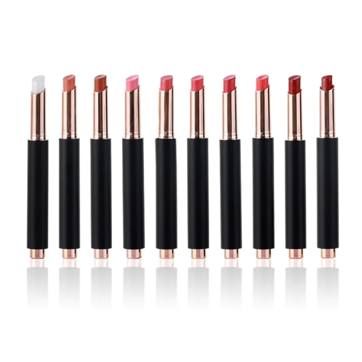 10-color black tube matte moisturizing press lipstick